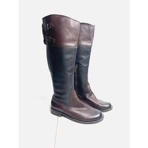 Vince Camuto Two-Tone Leather Moto Boots